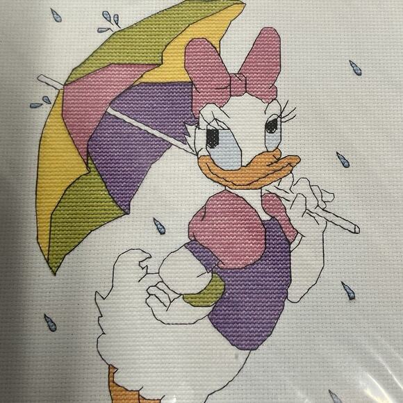 Vintage Disney Mickey Unlimited Daisy Duck Umbrella Cross Stitch Kit #36006 - Picture 3 of 5